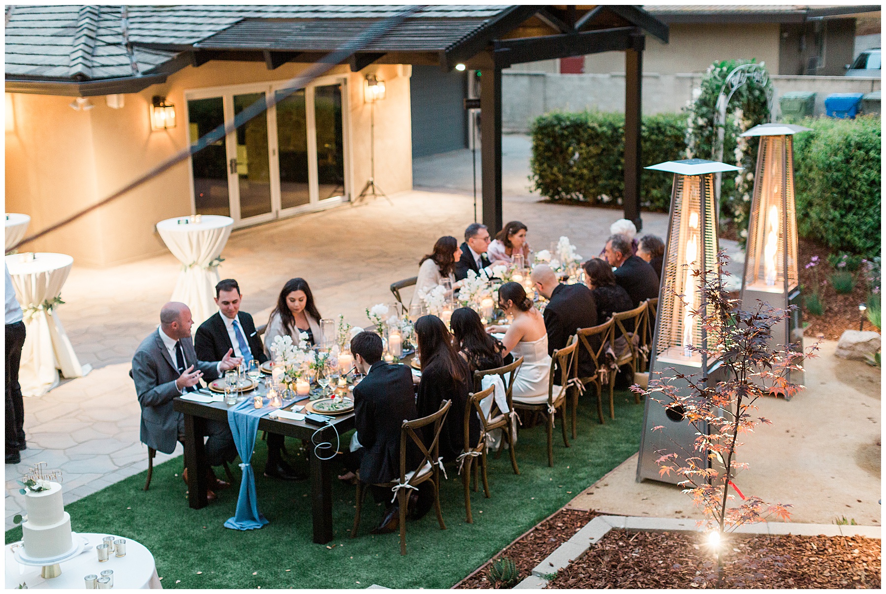 backyard wedding dinner