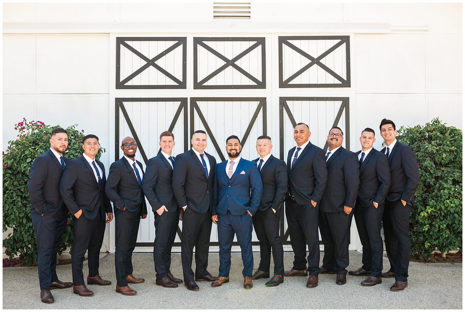 bridal party portraits with groomsmen