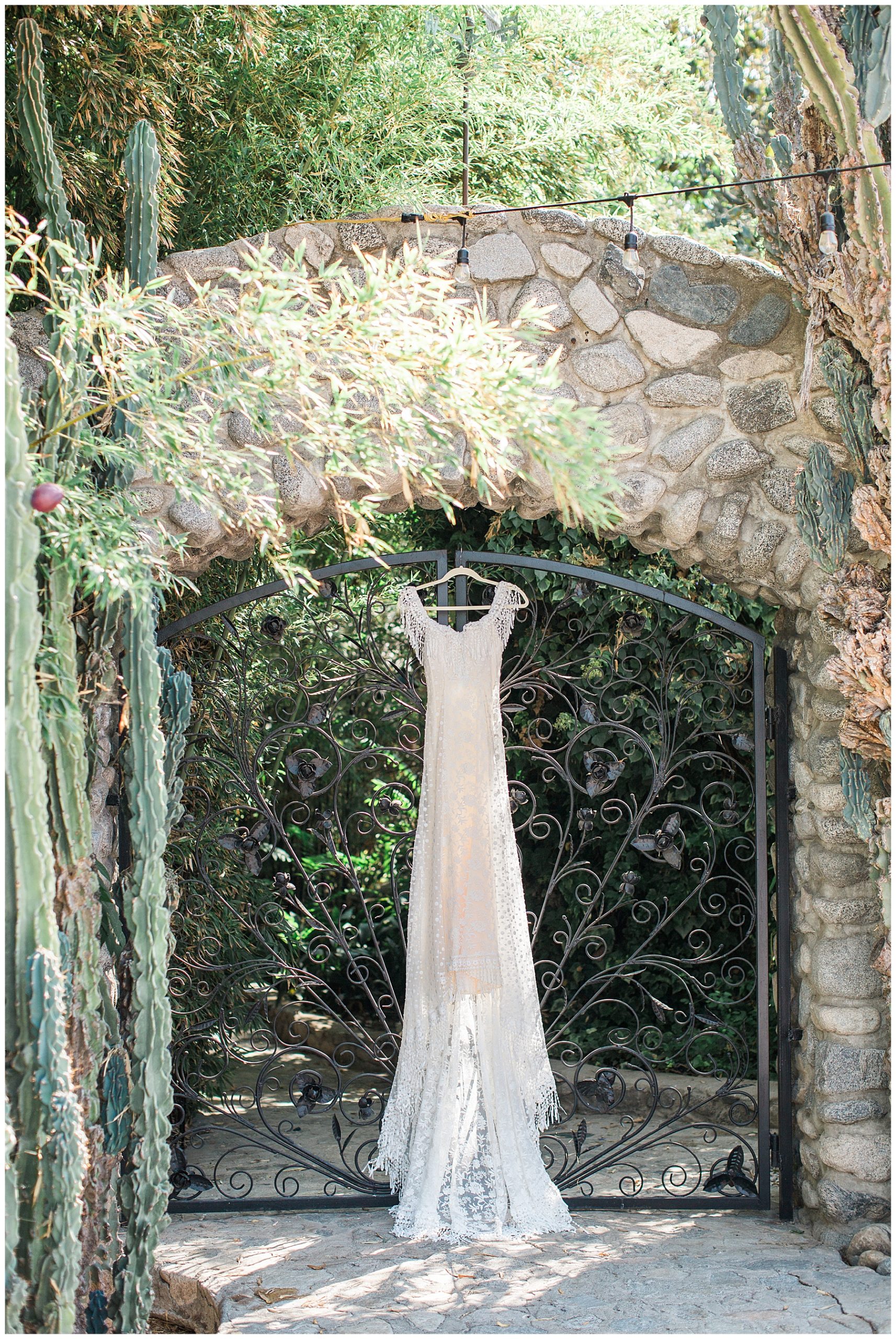 boho wedding dress hanging