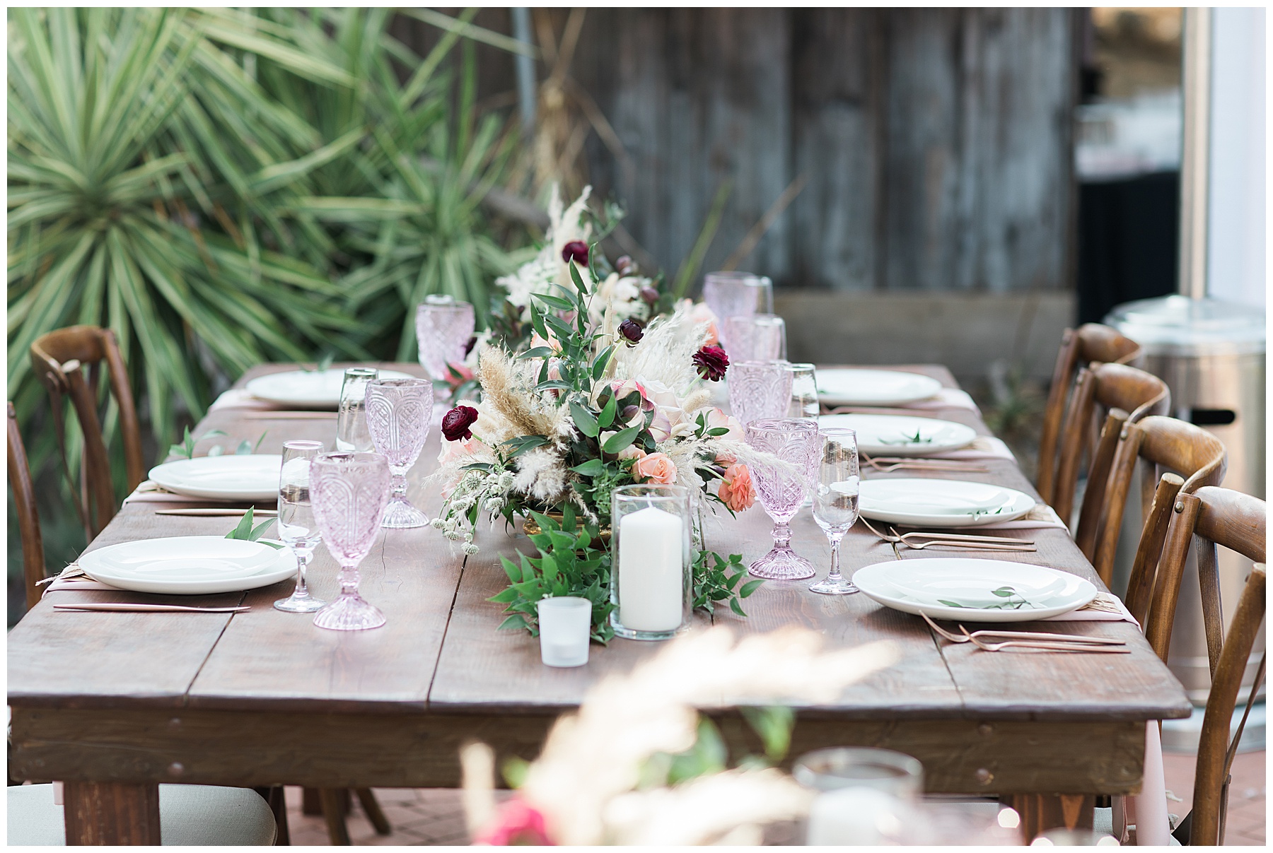 rustic tablescape for boho wedding