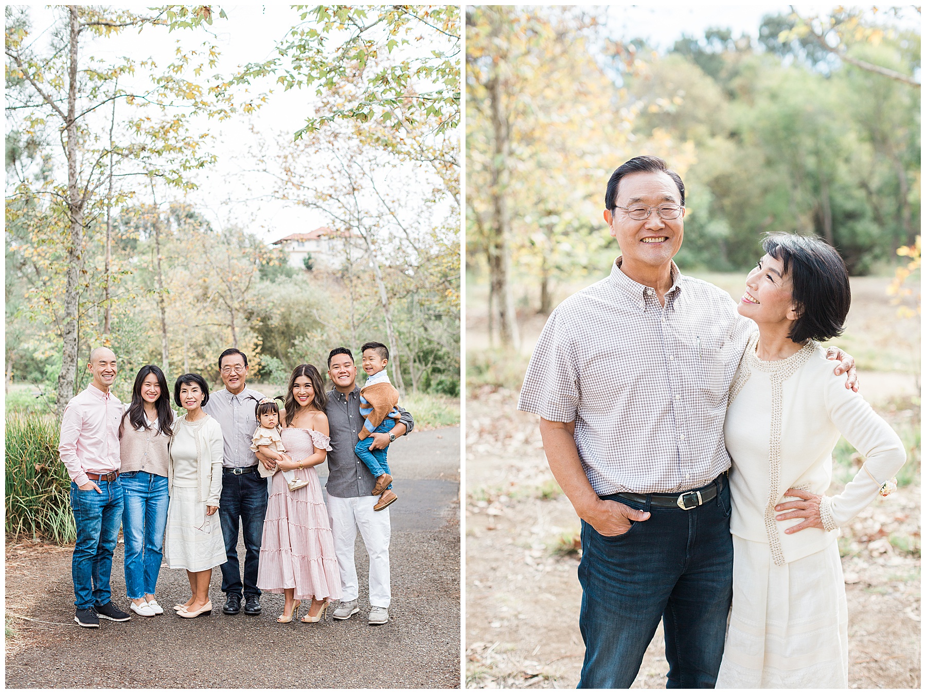 family together for outdoor portraits