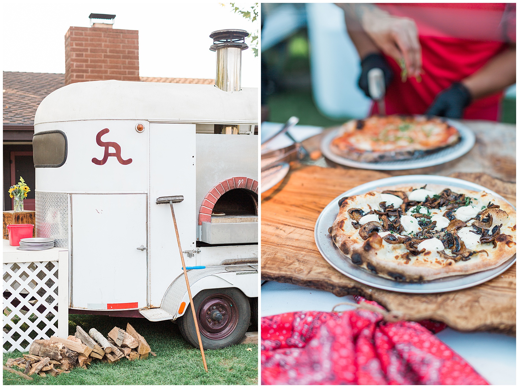 pizza truck for casual wedding welcome party